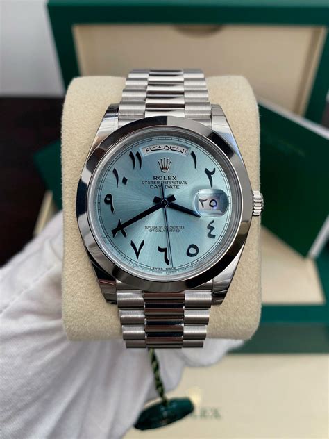 rolex platinum day date arabic dial